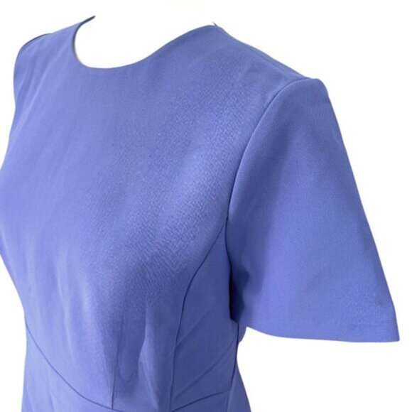 NWT Ann Taylor Fit & Flare Dress Blue Short Sleeve Size 8 - Picture 3 of 8